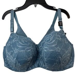 New Torrid Balconette Lightly Lined Blue Lace 360 Smoothing Back Bra